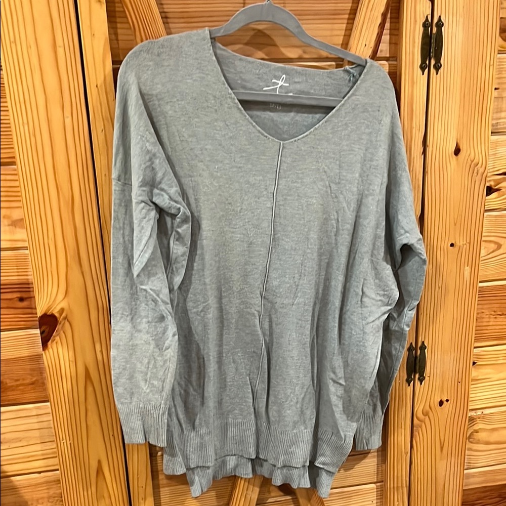 Gray/Blue V-Neck Sweater